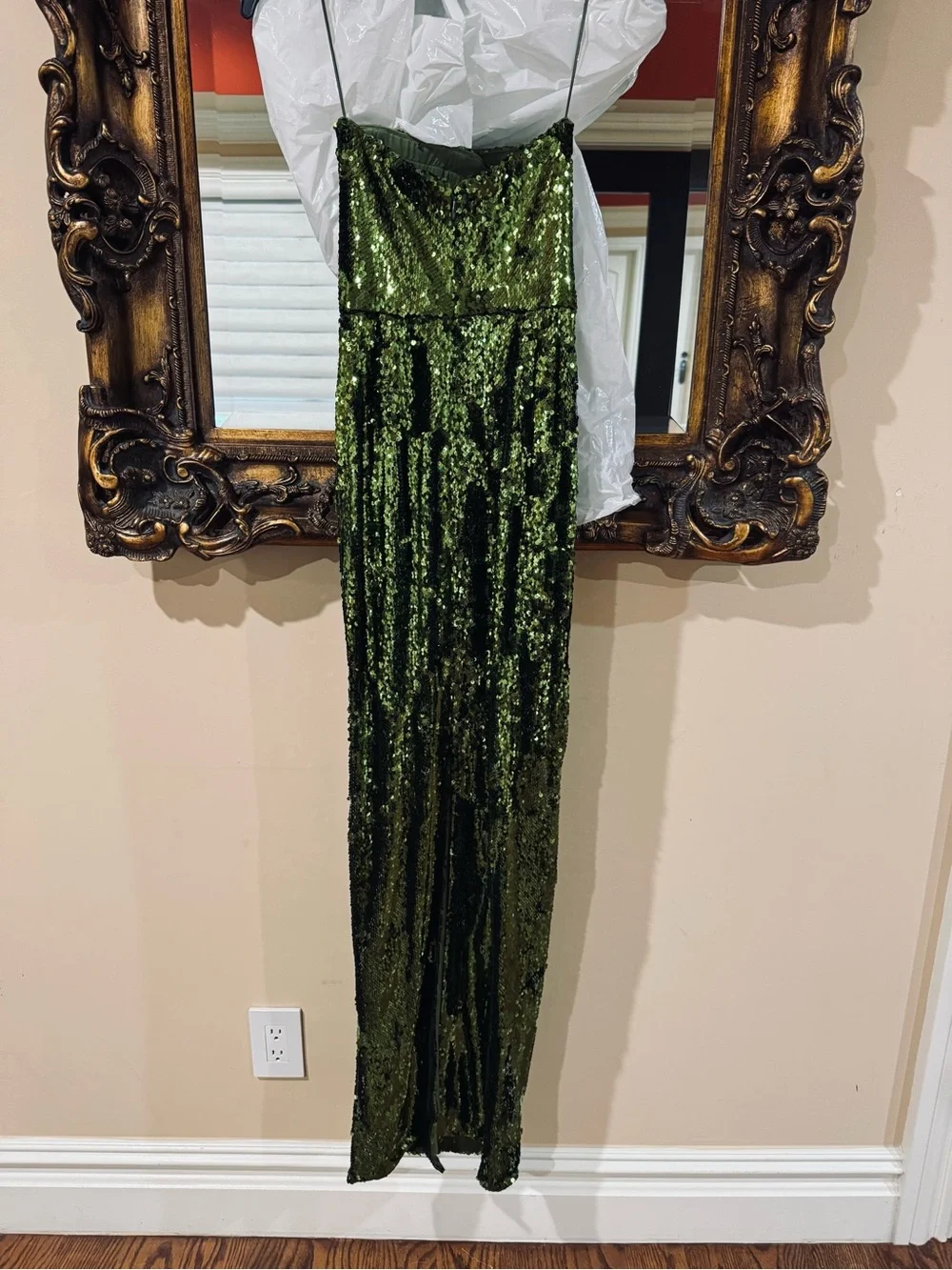 Helsi Green Sequin formal maxi dress- Elegant.